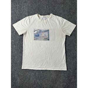 Mens Graphic Hiver 87 A.P.C Print T Shirt Cream Made in Turkey, Size XS